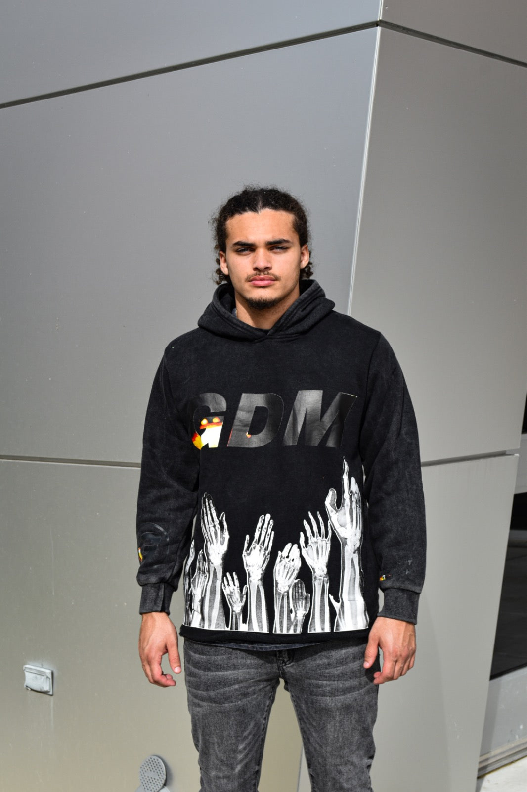 GDM Black Acid Wash 4 World Hood