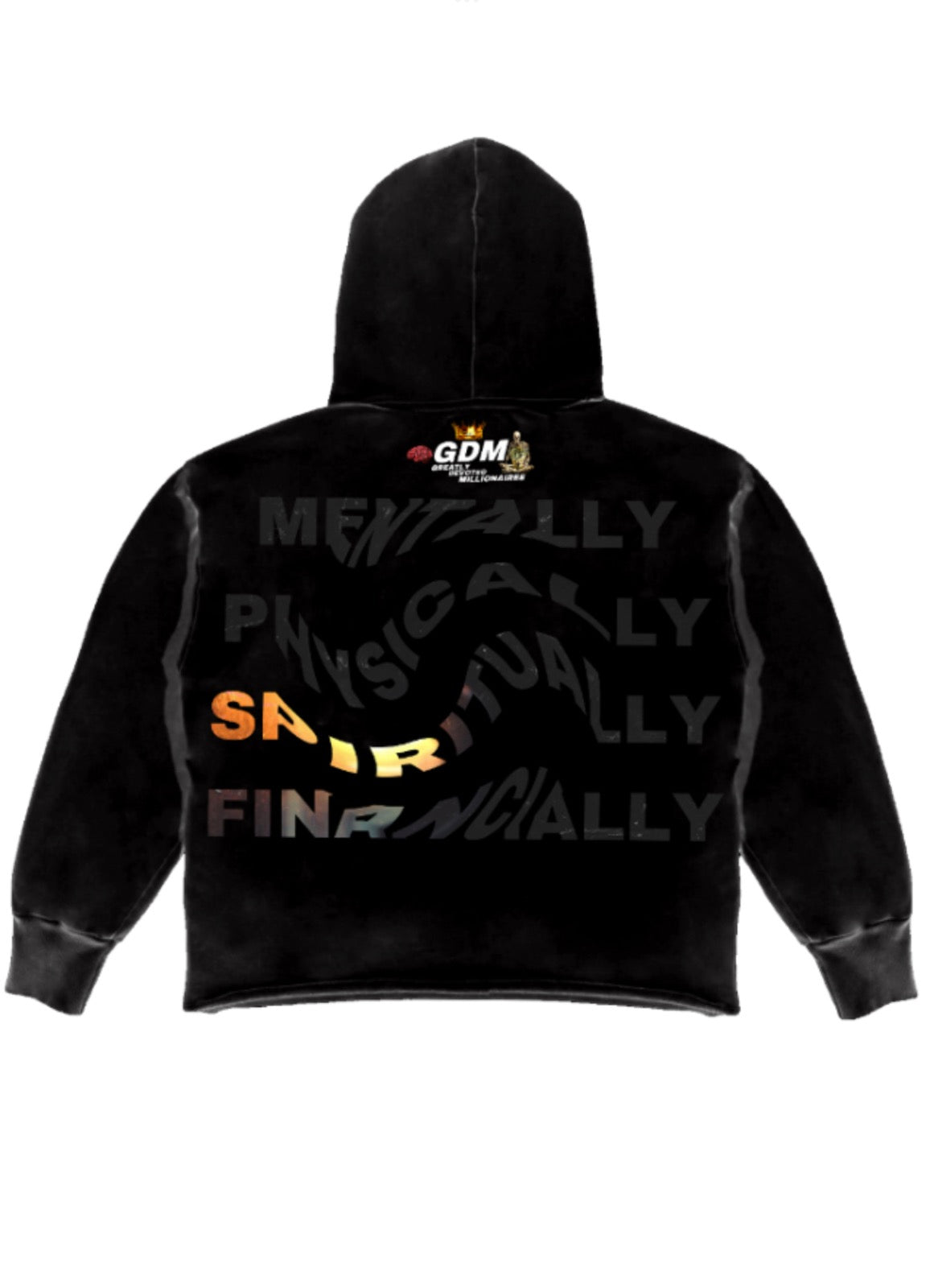 GDM Black Acid Wash 4 World Hood