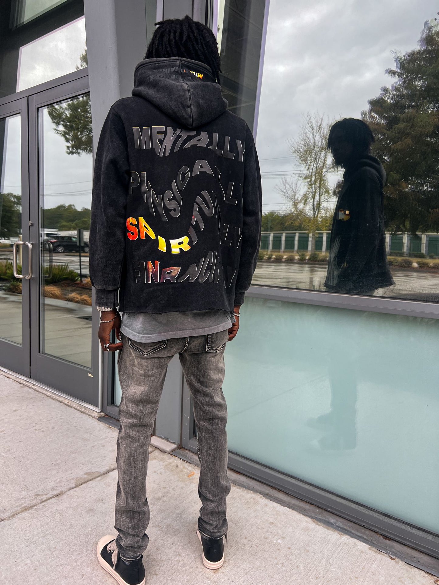 GDM Black Acid Wash 4 World Hood